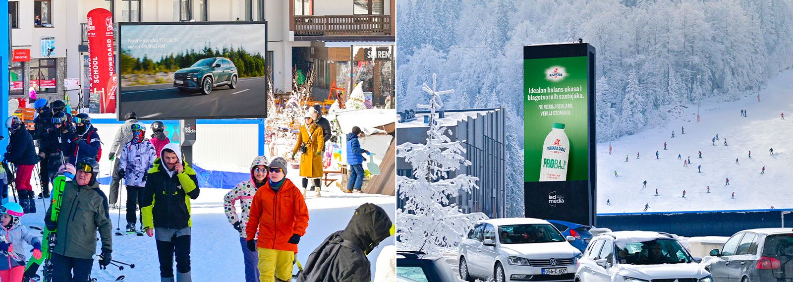 Digitalni totemi i bilbord na zasniježenoj Jahorini