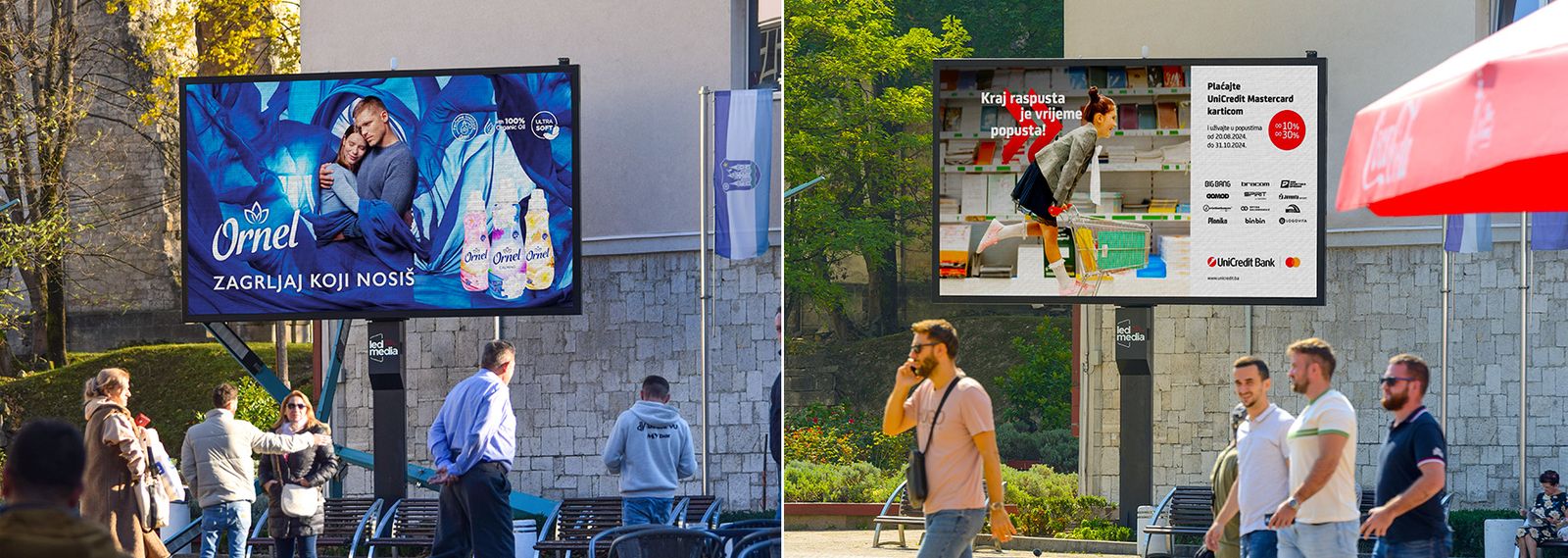Digitalni bilbordi na Gradskom trgu u Bihaću
