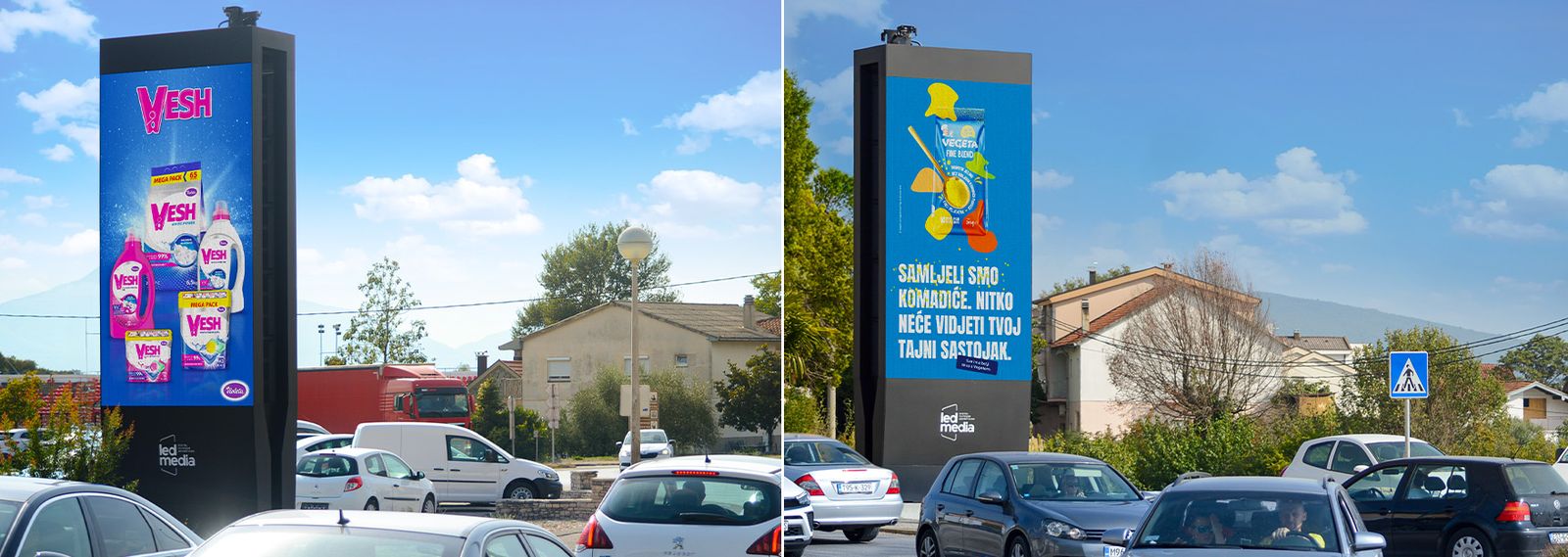 Dvostrani digitalni totem na kružnom toku u Ljubuškom